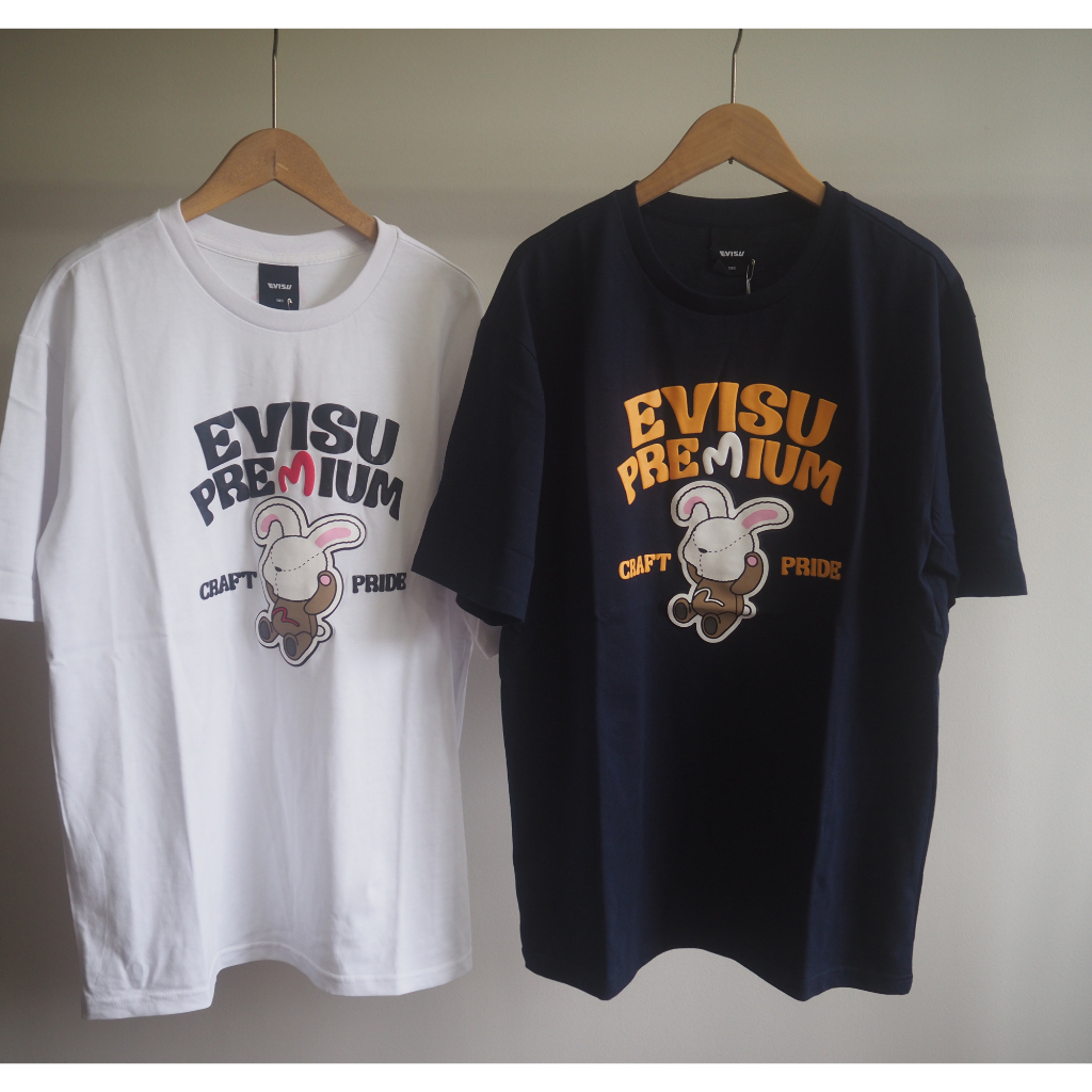 Evisu 's New Rabbit and Rabbit Same Style Couple Cotton Short Sleeves