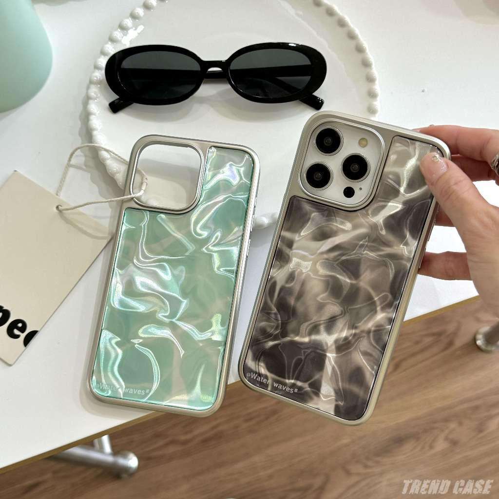 Ins แฟชั ่ นเกาหลีค ่ อยๆเปลี ่ ยนระลอกน ้ ําชุบเคสโทรศัพท ์ สําหรับiPhone 15 14 13 12 Pro MaxกันกระแทกปกหลังFunda