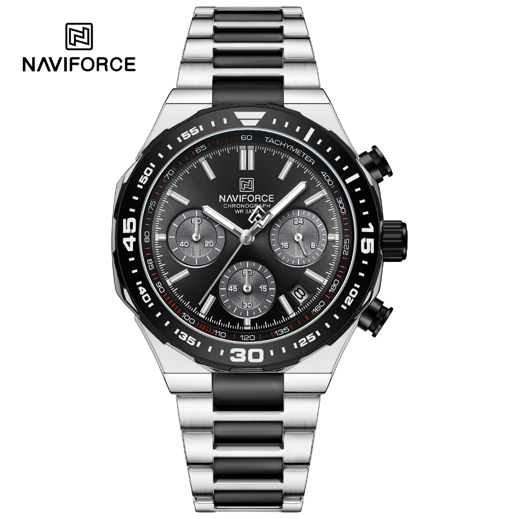 Naviforce 8049 การเคลื ่ อนไหวควอตซ ์ หลายหน ้ าปัดส ่ องสว ่ างกันน ้ ํานาฬิกาผู ้ ชาย