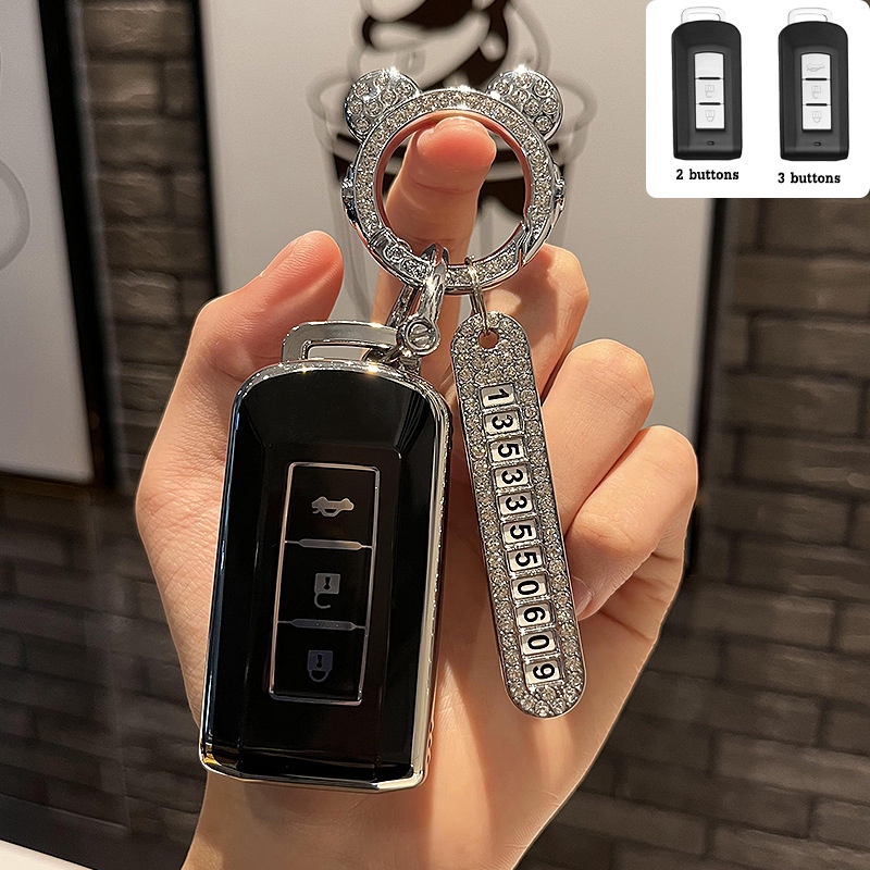 2/3 ปุ ่ ม Mitsubishi Mirage/Pajero/Atrage/Triton/Outlander/ASX Remote ฝาครอบกุญแจรถพวงกุญแจที ่ ใส ่ กุญแจป ้ องกันการสูญหายป ้ ายทะเบียน ราคา ถูกที่สุด ดีลบีเคเค แกลเลอรีภาพที่ 6
