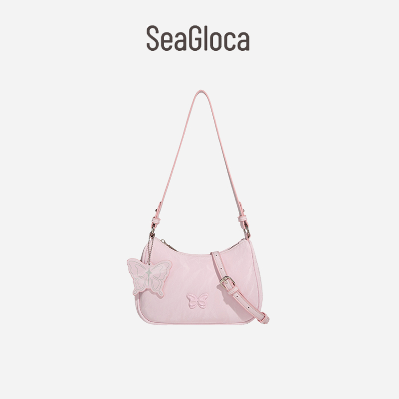 Seagloca ใหม ่ Niche ผีเสื ้ ออินเทรนด ์ อุปกรณ ์ เสริมออกแบบคุณภาพสูงรักแร ้ กระเป ๋ าสะพายข ้ างสําหรับผู ้ หญิงหมายเลข 1854