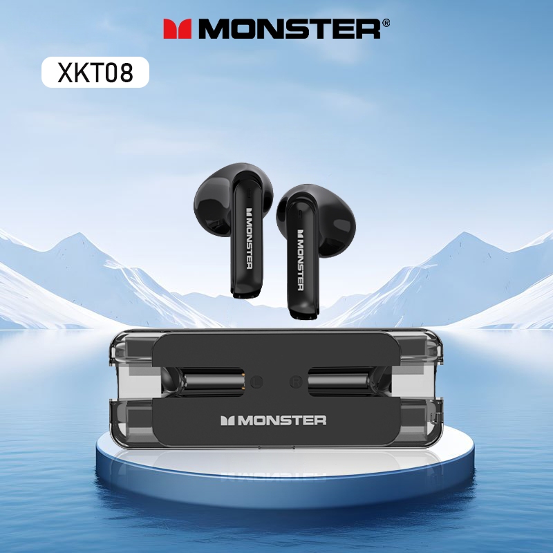 Monster XKT08 หูฟังบลูทูธไร้สาย การลดเสียงรบกวนอัจฉริยะ หูฟังเกมมิ่ง บลูทูธ5.3