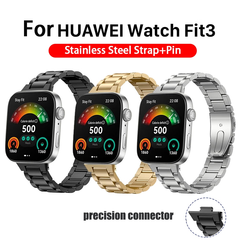 สายสแตนเลสสําหรับ Huawei Watch Fit 3 โลหะเปลี ่ ยนสายนาฬิกาสําหรับ Huawei Watch Fit3 สร ้ อยข ้ อมือสายรัดข ้ อมือ