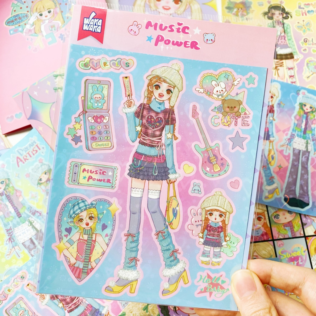 Sweet Cool Girl Handbook Sticker Phone Case Sticker Student Girl diy Cute Japanese Korean Stickers