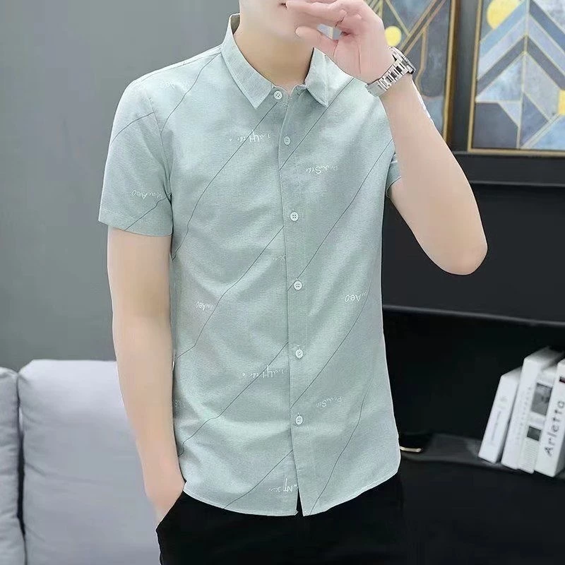 เสื้อเชิ้ตแขนสั้นผู้ชายลายสก๊อตลายดอกไม้ thumbnail 8