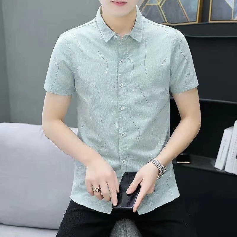 เสื้อเชิ้ตแขนสั้นผู้ชายลายสก๊อตลายดอกไม้ thumbnail 7