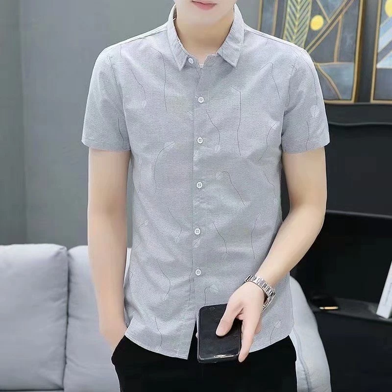 เสื้อเชิ้ตแขนสั้นผู้ชายลายสก๊อตลายดอกไม้ thumbnail 6