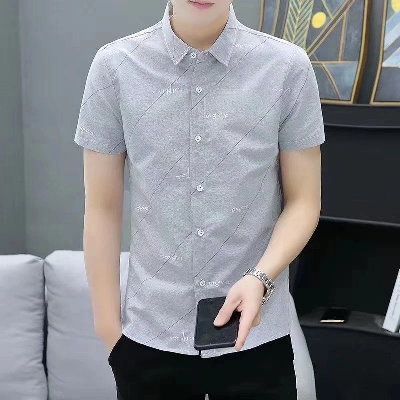 เสื้อเชิ้ตแขนสั้นผู้ชายลายสก๊อตลายดอกไม้ thumbnail 9