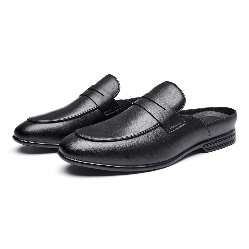 Boxshoes Men 's Half Sandals Pointed Toe Penny Loafer Shoes