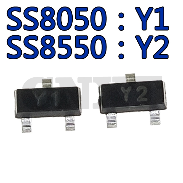 50~100PCS SS8050 Y1 SS8550 Y2 SOT-23 High Current Patch Triode