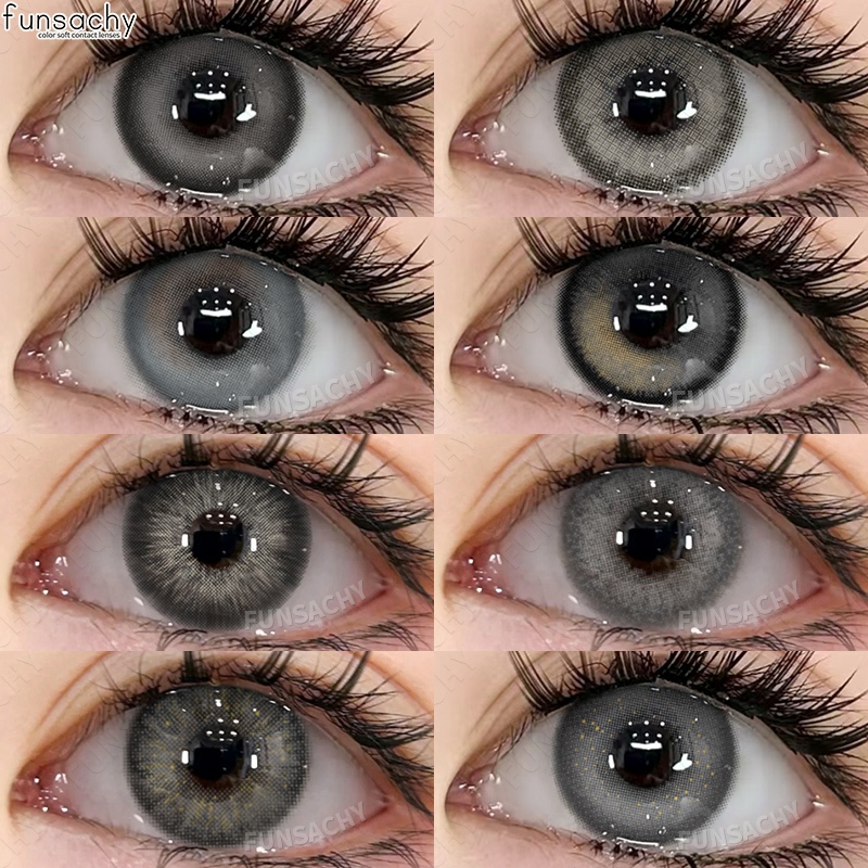 Funsachy lens gray คอนแทคเลนส์เทา คอนแทคเลนส์รายวัน คอนแทคเลนส์สี ขนาด14.0mm/14.2mm/14.5mm ความรู้สึ