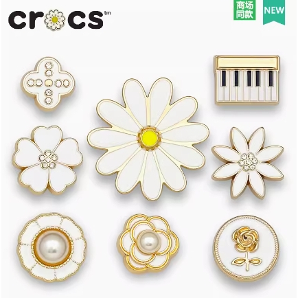 ใหม ่ Jibbitz/Jibbitz สําหรับ crocs/Jibbitz/jibbits/ Charm ปุ ่ มตกแต ่ งโลหะ DIY/ชุดสีขาวบริสุทธิ ์