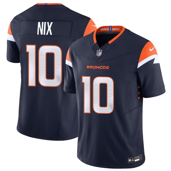 Camisa Denver Broncos Bo Nix Regata 2024 NFL Draft First Round Pick Limited เสื้อฟุตบอลอเมริกัน