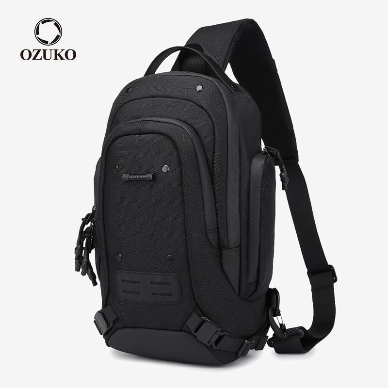Ozuko Muilt Pockets กระเป ๋ าคาดหน ้ าอกความจุขนาดใหญ ่ กีฬากลางแจ ้ งสลิงกระเป ๋ าสะพายกันน ้ ํา