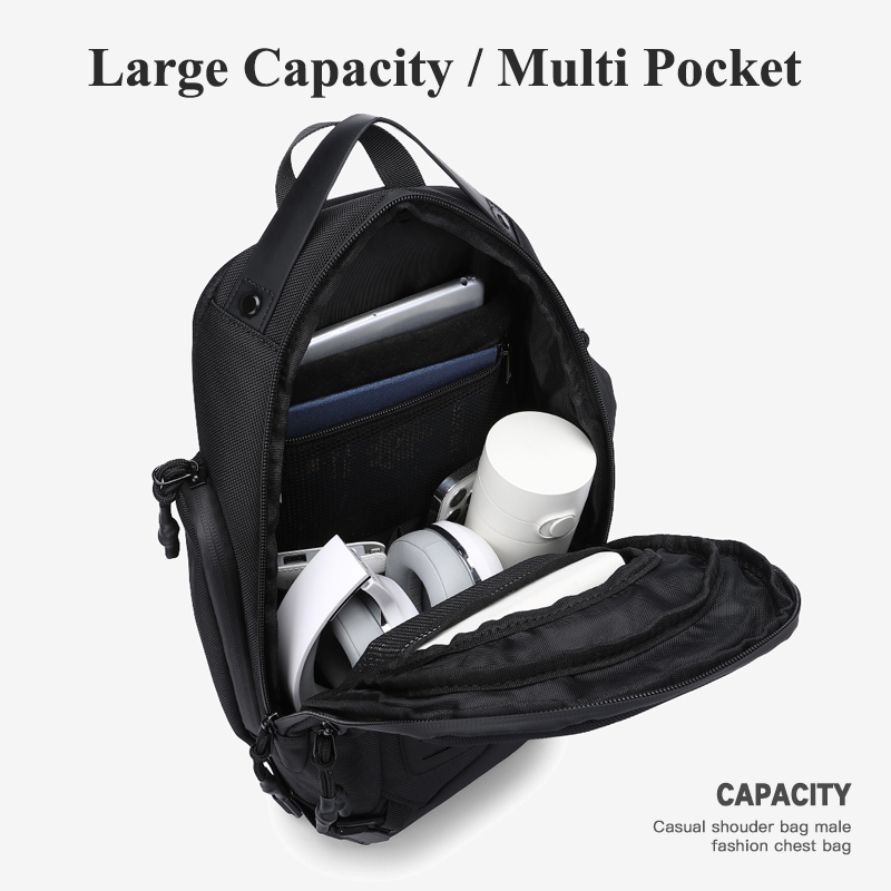 Ozuko Muilt Pockets กระเป ๋ าคาดหน ้ าอกความจุขนาดใหญ ่ กีฬากลางแจ ้ งสลิงกระเป ๋ าสะพายกันน ้ ํา