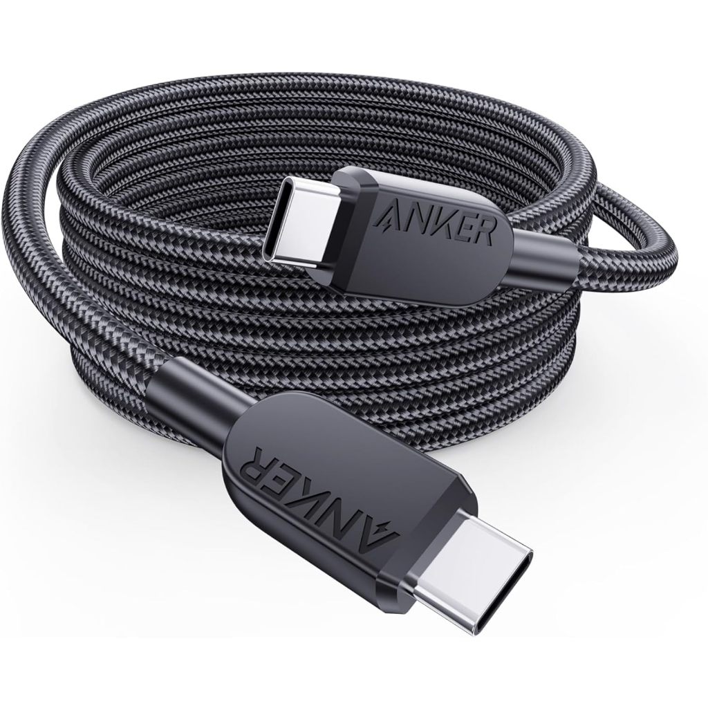Anker 240W สาย USB C ถึง USB C (3 ฟุต/6 ฟุต), สายชาร์จ USB C ชาร์จเร็วสําหรับ IP 15 Series (A81C5/A81C6)