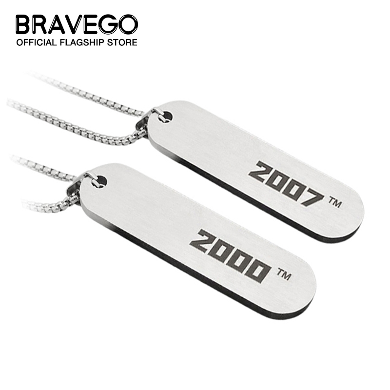 Bravego ไทเทเนียมเหล็กปีจํานวนสร้อยคอจี้ 1990-2025 สร้อยคอวันเกิดสร้อยคอคู่เครื่องประดับของขวัญ