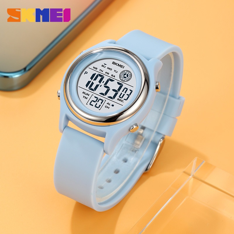 Skmei 2094 ผู ้ หญิงนาฬิกาจับเวลา Lady นาฬิกาข ้ อมือ 50M กันน ้ ํากันกระแทก reloj mujer ด ้ านหลังจอแสดงผลนับถอยหลังนาฬิกาดิจิตอล