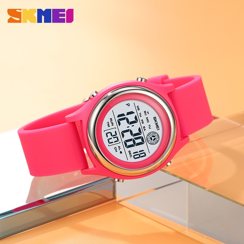 Skmei 2094 ผู ้ หญิงนาฬิกาจับเวลา Lady นาฬิกาข ้ อมือ 50M กันน ้ ํากันกระแทก reloj mujer ด ้ านหลังจอแสดงผลนับถอยหลังนาฬิกาดิจิตอล