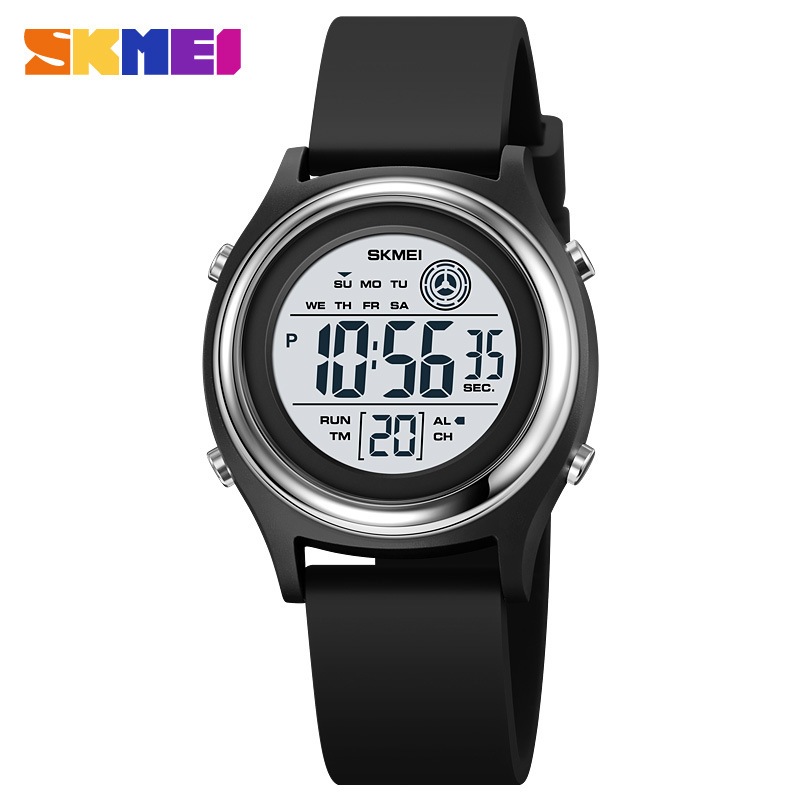 Skmei 2094 ผู ้ หญิงนาฬิกาจับเวลา Lady นาฬิกาข ้ อมือ 50M กันน ้ ํากันกระแทก reloj mujer ด ้ านหลังจอแสดงผลนับถอยหลังนาฬิกาดิจิตอล