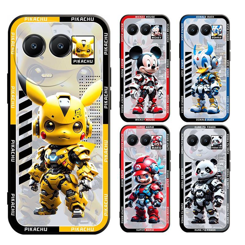 สําหรับ realme 11 11X 5 5S 5I 6I 7 6 7i C17 Pro PLUS 4G 5G ฝาครอบ Mech Pikachu นุ ่ มกรณี