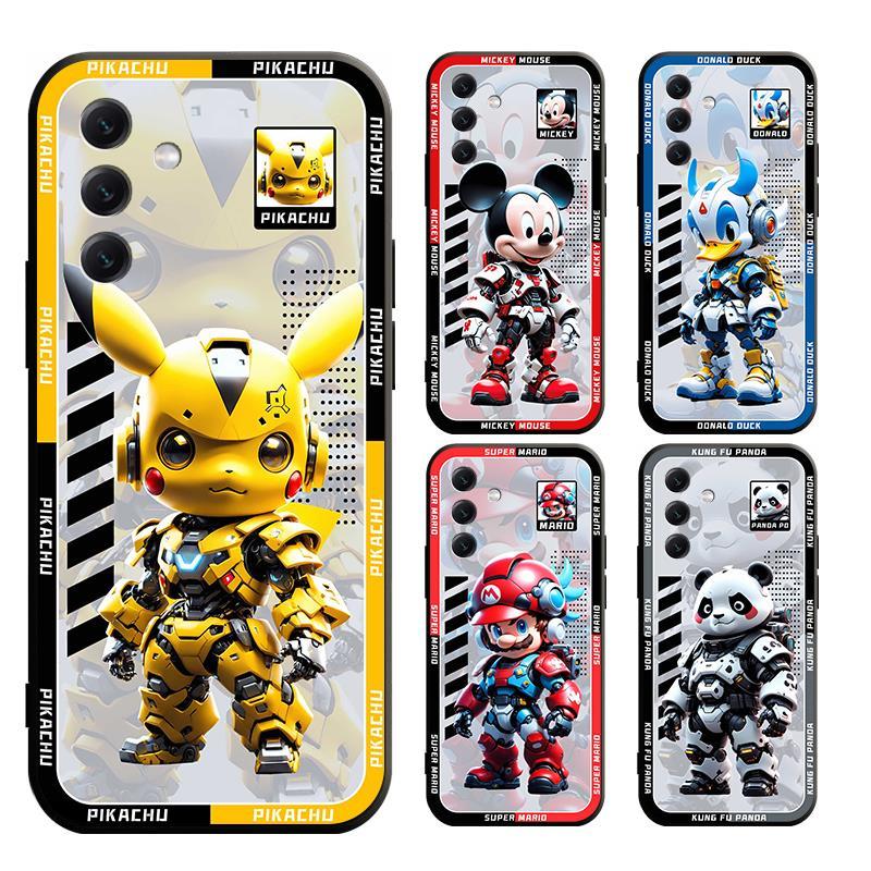 สําหรับ Samsung A06 A16 A55 A35 A15 A25 A05 A05S M15 M14 J7 J6 4G 5G Plus Prime ฝาครอบ Mech Pikachu นุ ่ มกรณี
