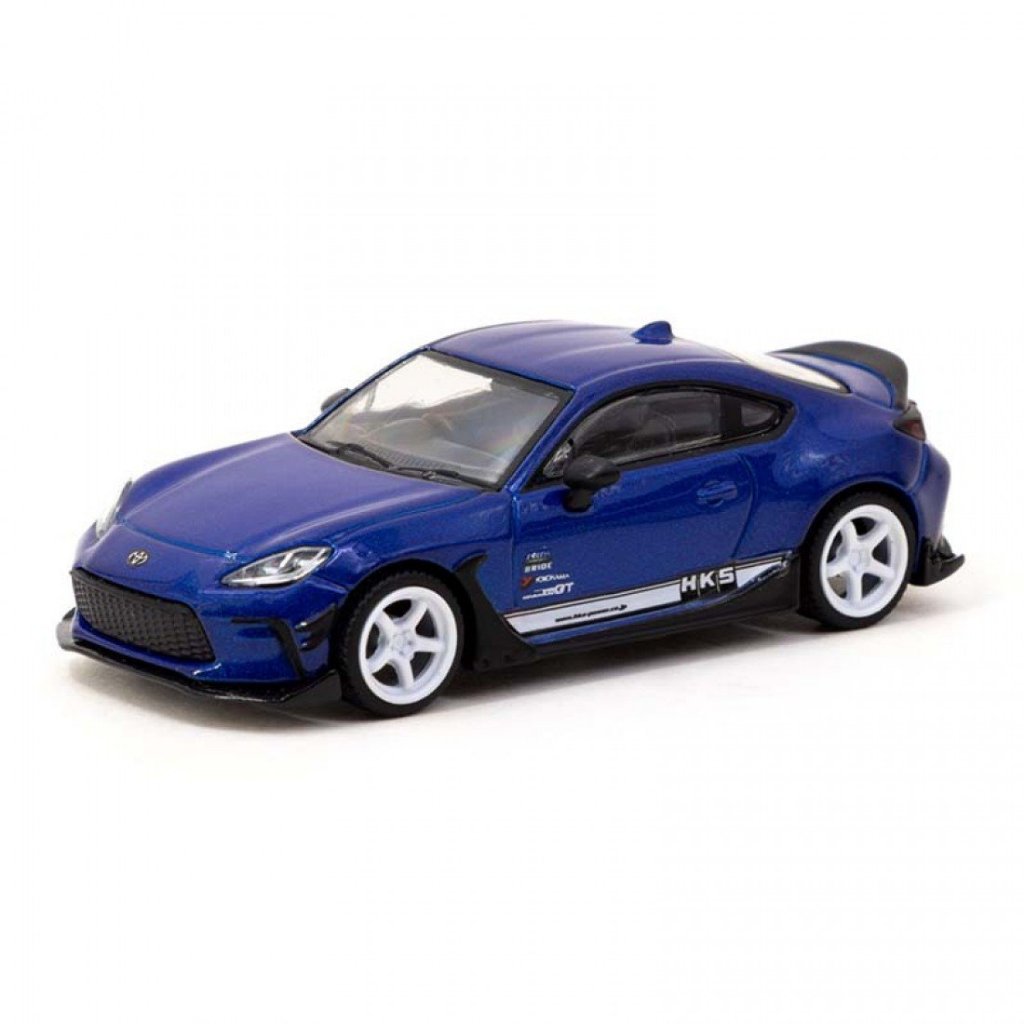 Tarmac Works T64G-038-BL 1/64 HKS TOYOTA GR86 BLUE METALLIC DIECAST SCALE รถโมเดล