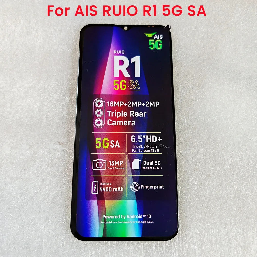 สําหรับ AIS RUIO R1 5G SA หน้าจอ LCD สําหรับ AIS RUIO R1 5G S6506 จอแสดงผล Touch Screen Digitizer Assembly แผงกระจกเซนเซอร์ซ่อม
