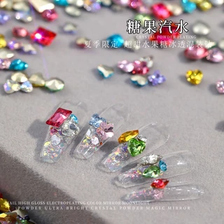 Rou Bao 30 ชิ้นเล็บ K9 ชี้ Rhinestones รูปพิเศษผสม 3-8 มม.สีสัน Super Flash เล็บแก้ว Art 3D ตกแต่ง