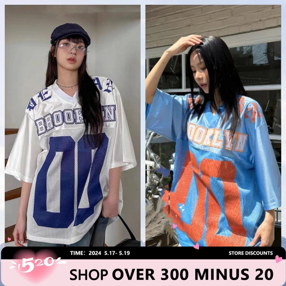 V คอ 00 Jersey Unisex แฟชั ่ นผู ้ หญิงหลวม Casual Plus ขนาดเสื ้ อยืดผู ้ หญิง