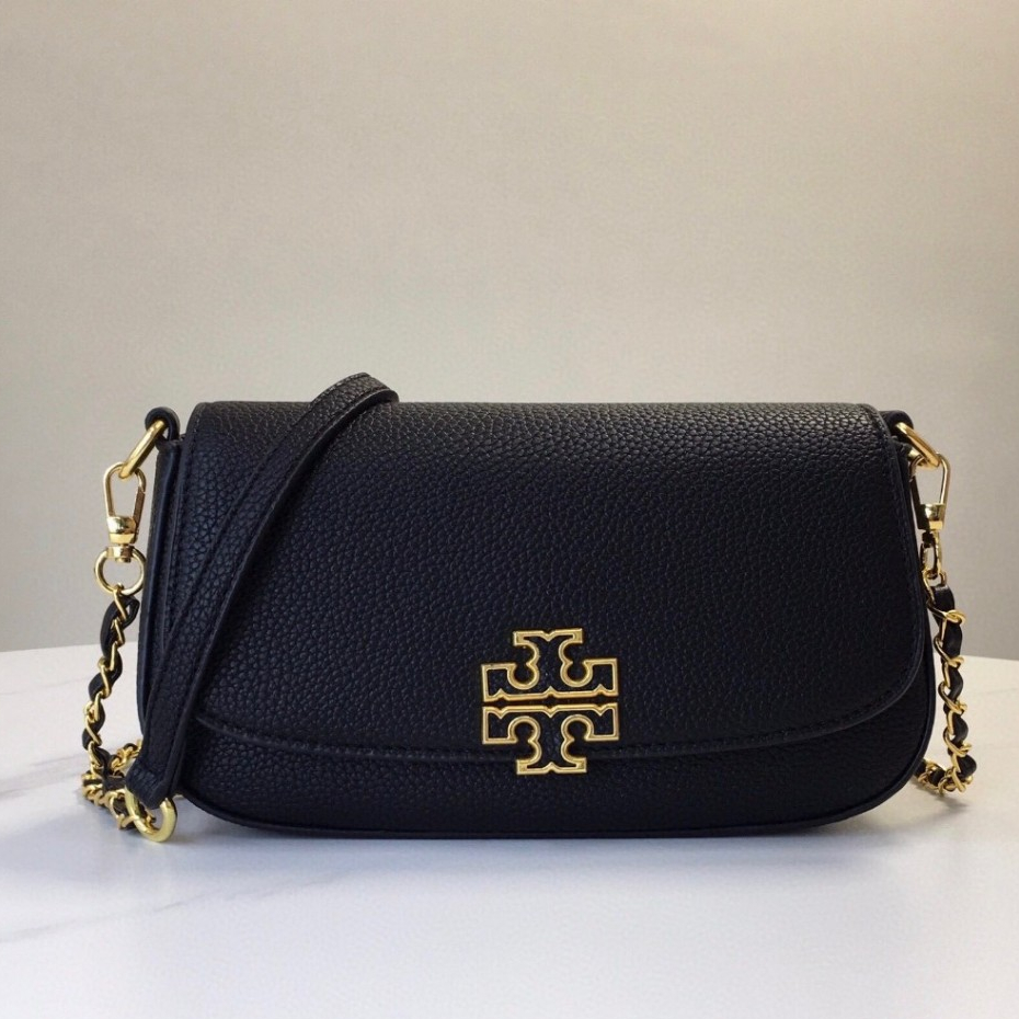 พร้อมกล่อง+ในสต็อก ของแท้ 100% TB Tory Burch กระเป๋าผู้หญิงใหม่กระเป๋าสะพายข้างหนังแท้