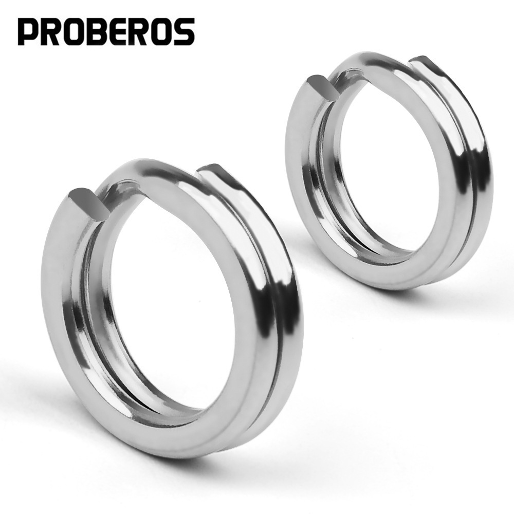 Proberos 30 ชิ ้ น/lot สแตนเลสสองชั ้ น Heavy Duty แยกแหวน 0-1-2-3-4-5-6-7-8-9 # Jigs/Minnow/Hook/อุปกรณ ์ ตกปลา