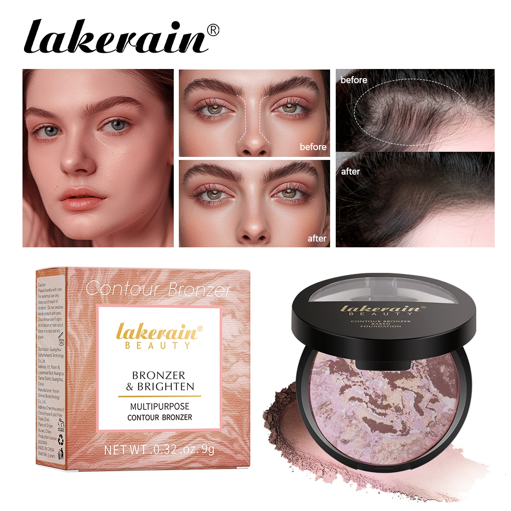 Lakerain คอนทัวร์ บรอนเซอร์ อเนกประสงค์ และพาเลทไฮไลท์ แบบฝุ่น สีบรอนซ์ธรรมชาติ