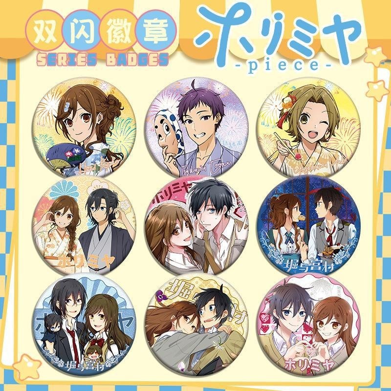 Anime Horimiya Hori-san ถึง Miyamura-kun Hori Kyouko Izumi Tinplate ป้ายโลหะเข็มกลัดอะนิเมะอุปกรณ์ต่