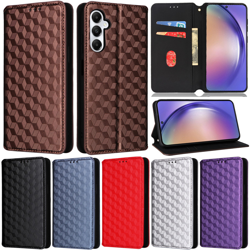 SAMSUNG หรูหราสําหรับsamsung Galaxy A56 A36 A55 5G M15 A35 A15 A54 A34 A14 A24 A25 5G A05s A23 M23 A33 A53 A73 A13 4Gคาร์บอนหนังกระเป๋าสตางค์