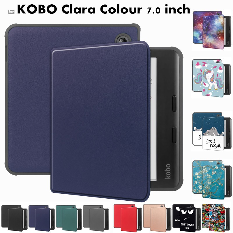 for KOBO Clara Colour 7.0 inch 2024 Ebook Cover PU Leather Case with Auto Wake Function Stand Flip eReader Case