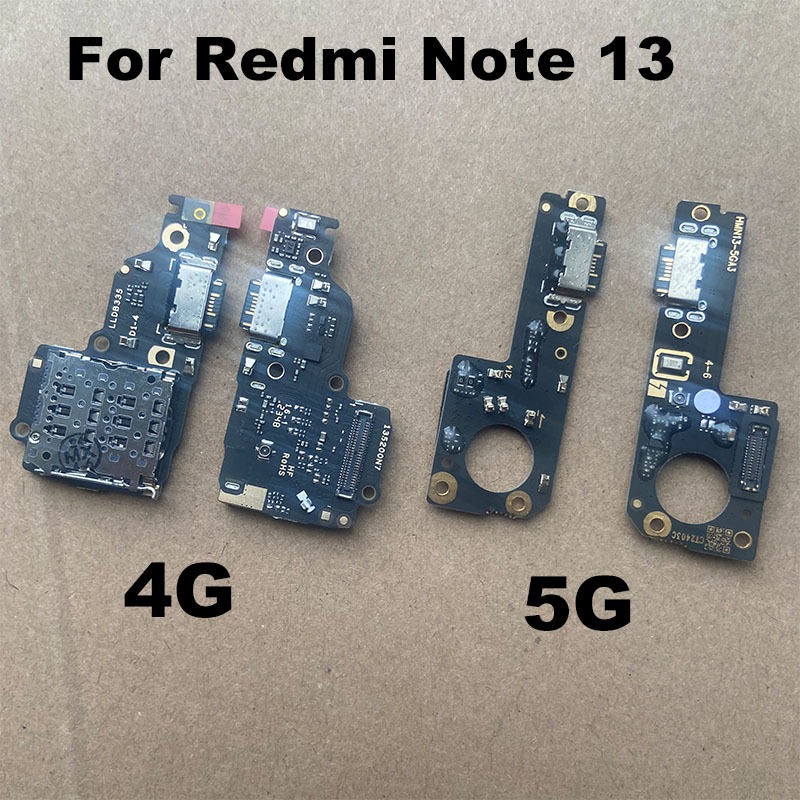 สําหรับ Xiaomi Redmi หมายเหตุ 13 4G 5G USB ชาร์จ Dock พอร์ตไมโครโฟนไมโครโฟนเชื่อมต่อ Fast Flex Cable อะไหล่ซ่อม