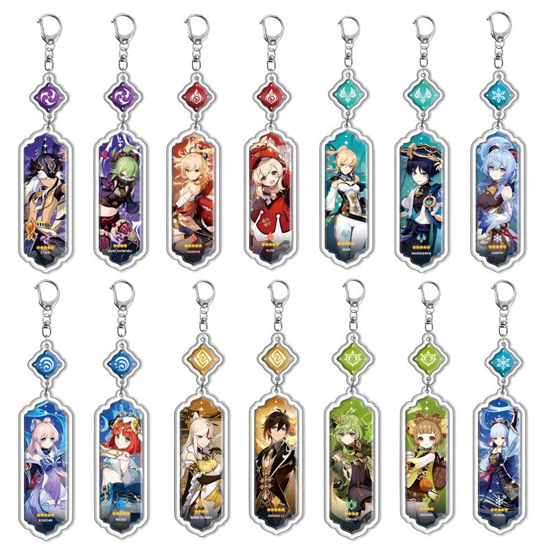 Genshin Impact เกม Arlecchino Furina Neuvillette Wriothesley Xiao Scaramouche อะคริลิคจี ้ พวงกุญแจคอลเลกชันคอสเพลย ์ ของขวัญ