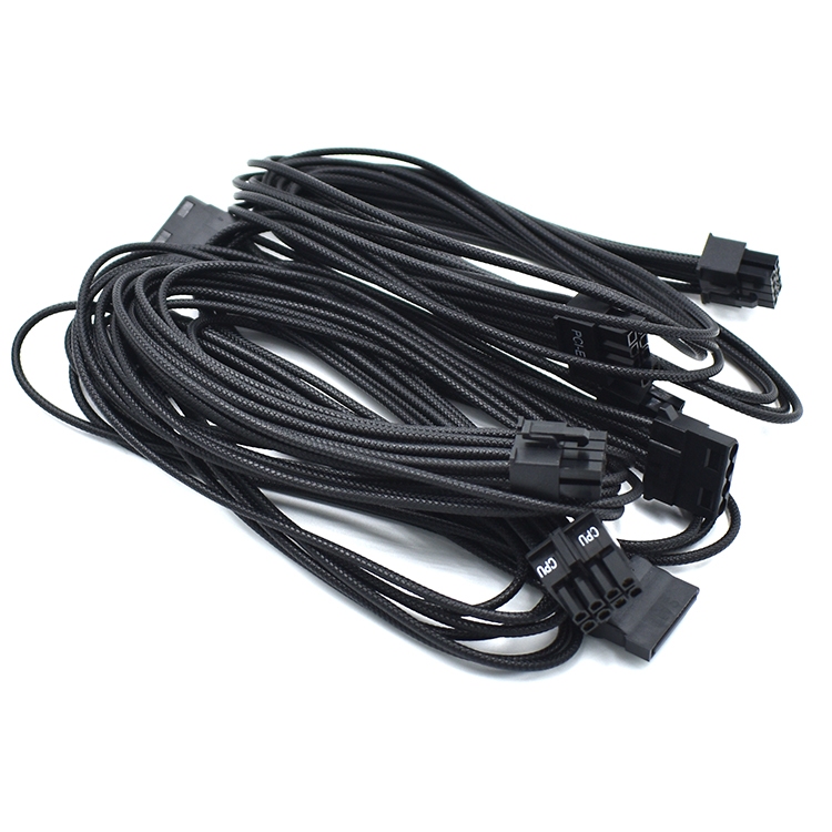 16AWG สายถักชุดพรีเมี่ยม PSU CPU4 + 4Pin PCI-E 8Pin SATA IDE สําหรับ Corsair ประเภท 4 RM/RMi/RMX/SF/CX