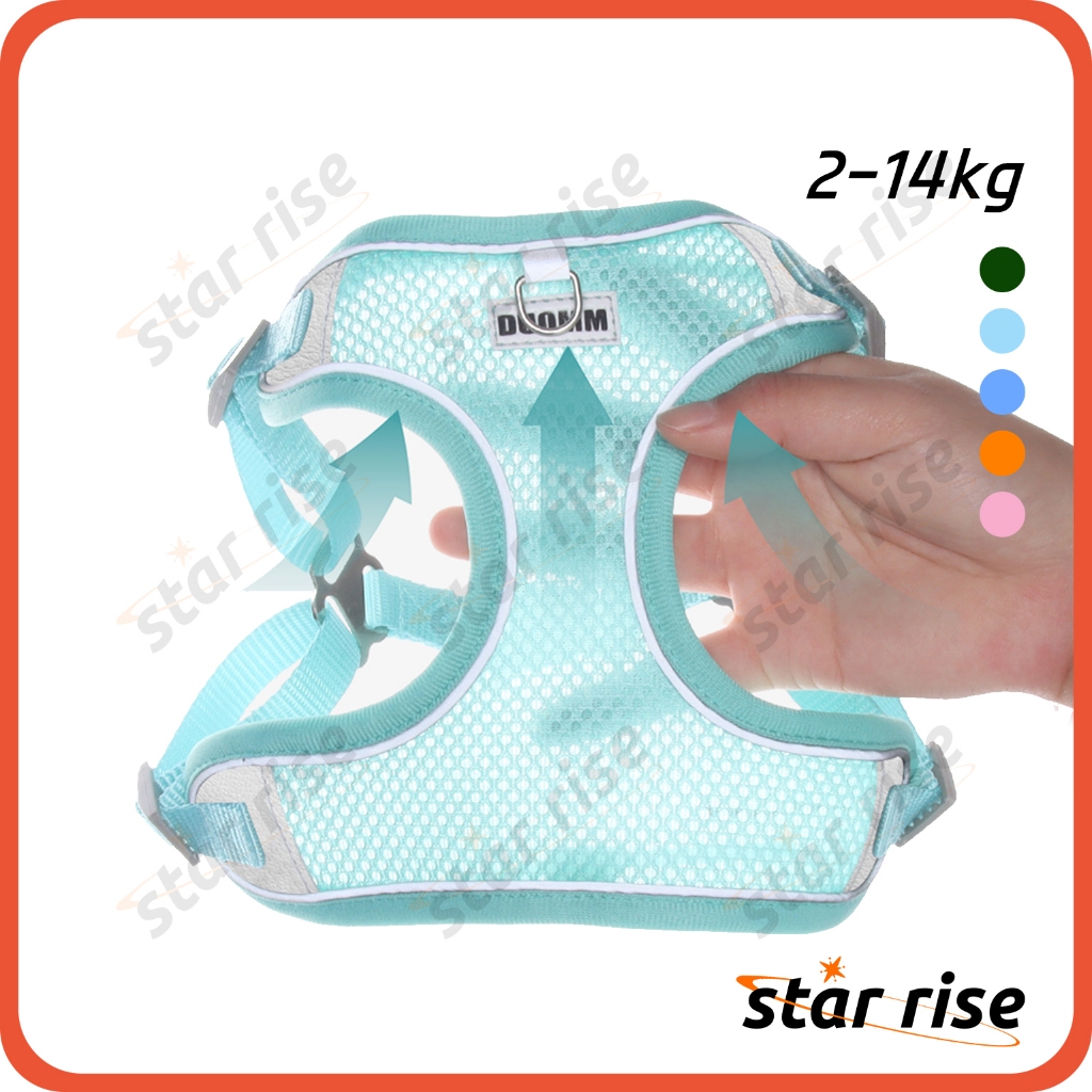 【STAR RISE】2~14KG สายรัดสัตว์เลี้ยงชนิดเสื้อกั๊กระบายอากาศได้ดี, สายรัดสุนัข, สายรัดสุนัขขนาดเล็กและขนาดกลาง, สายจูงสุนัข, ป้องกันการระเบิด, สะท้อนแสงเพื่อความปลอดภัยในเวลากลางคืน, สายรัดแมว, ของใช้สัตว์เลี้ยง