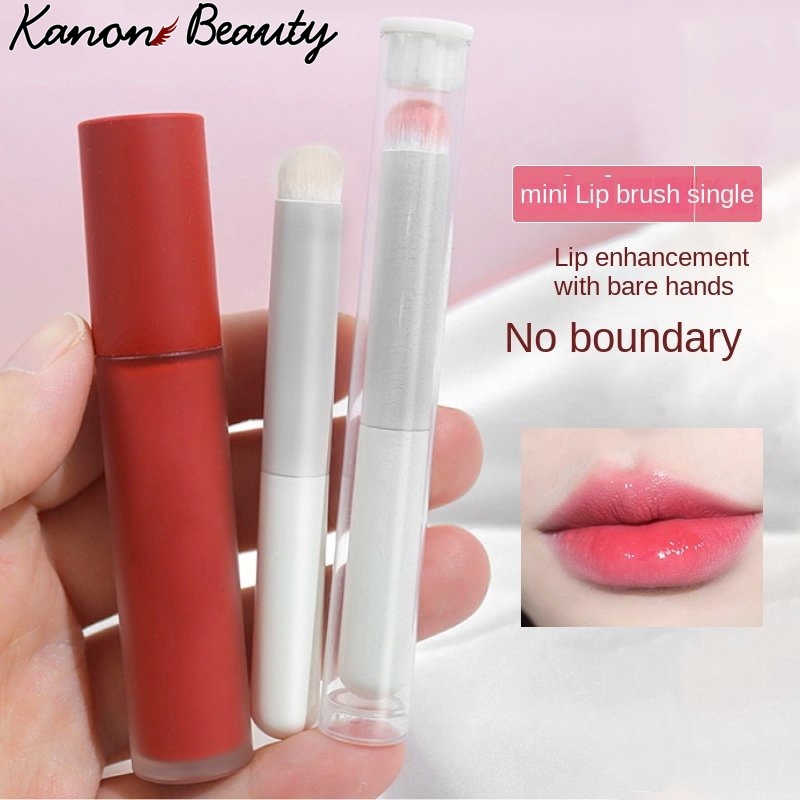 แปรงทาปากสั ้ นคอนซีลเลอร ์ หัวกลมแบบพกพาแปรงแต ่ งหน ้ าลิปสติก Professional halo Dye Lip Pen