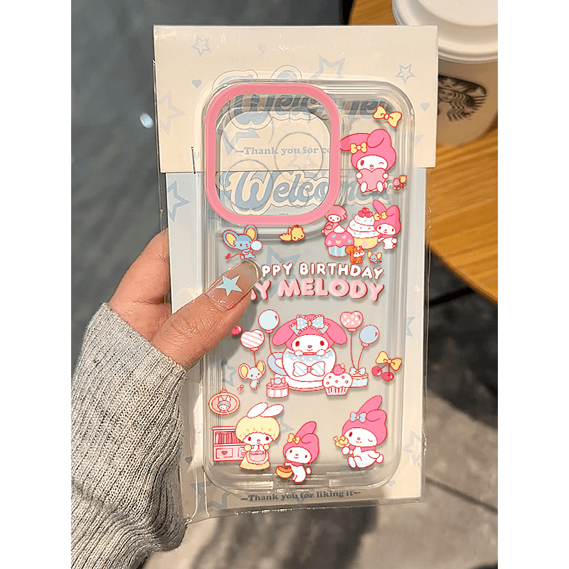 เหมาะสําหรับเคสโทรศัพท์ iPhone IP15, IP11PROMAX การ์ตูนน่ารัก Melody IP6, 7, 8 plus แฟชั่นและ minimalist TPU IPXR, IPXS MAX เคสโทรศัพท์นุ่มและโปร่งใส