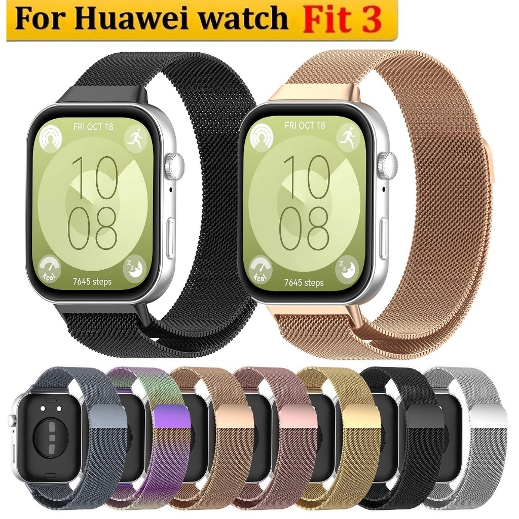 Stainless Steel Milanese Watch Strap Compatible for Huawei watch fit 3 สาย Steel Huawei fit3 สาย Wri