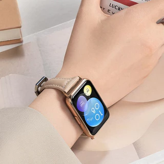 Elegant Slim Leather Strap For Huawei watch Fit 5 สาย Huawei watch Fit 5 Pro นาฬิกา Watch Fit 4 สาย Band For Huawei 3 Fit3 / new สาย SE Strap Smart Fit4 Fit5 Pro Strap