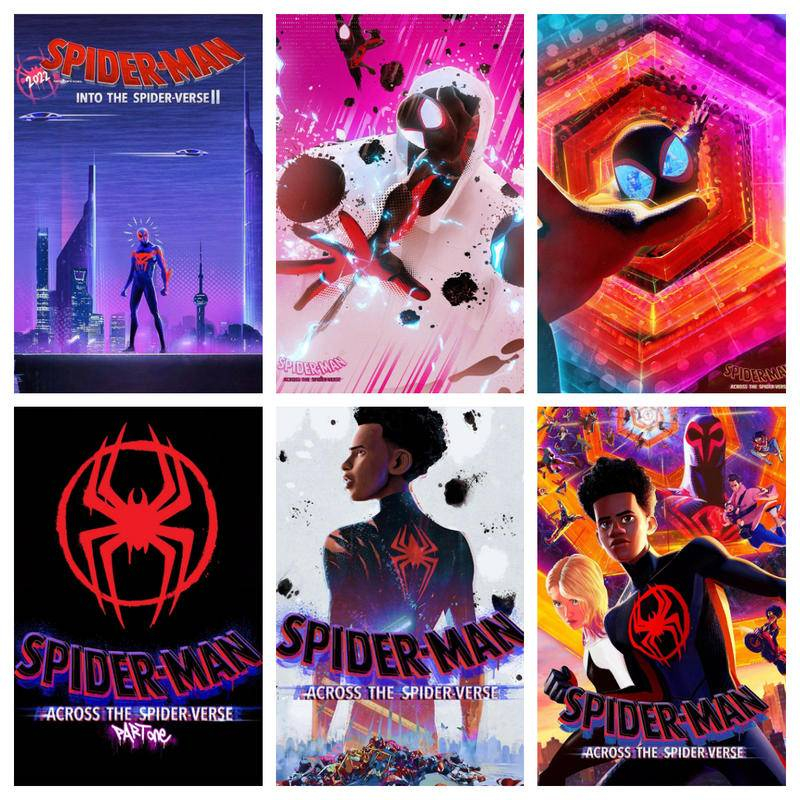 โปสเตอร์ผ้าใบ พิมพ์ลาย Marvel Superhero Series Across The Spider-Verse สําหรับตกแต่งผนัง