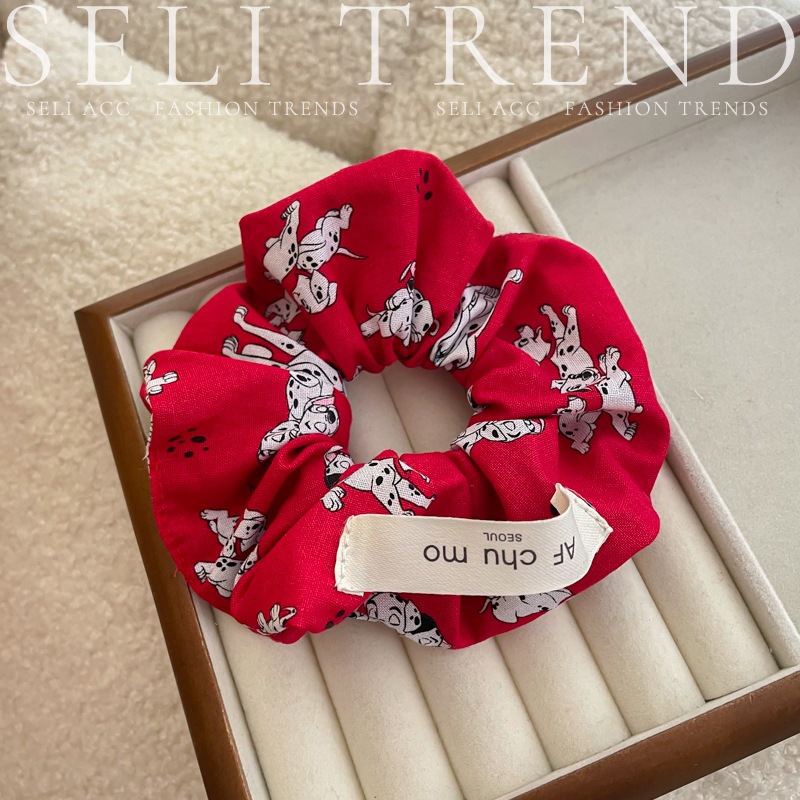 Soso Spotted Dog Hand Made Large Intestine Hair Ties Retro Red Dog Hair Rope