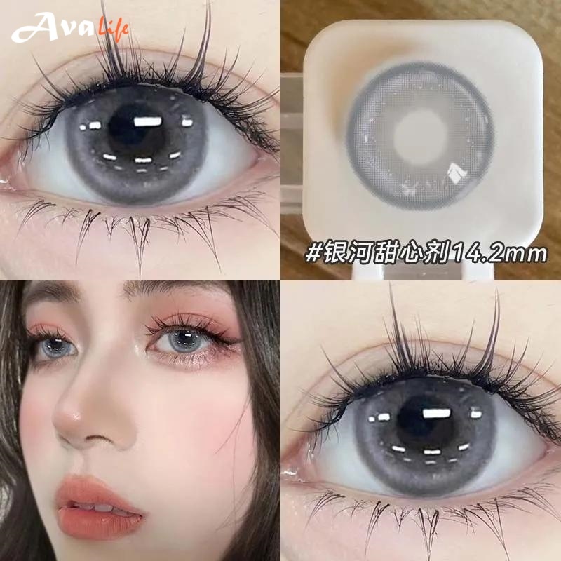 คอนแทคเลนส์ Dream Star Flash Milky Way คอนแทคเลนส์สายตาสั้นสีเงิน ขนาด 14.2 เส้นผ่านศูนย์กลาง เกรด 0