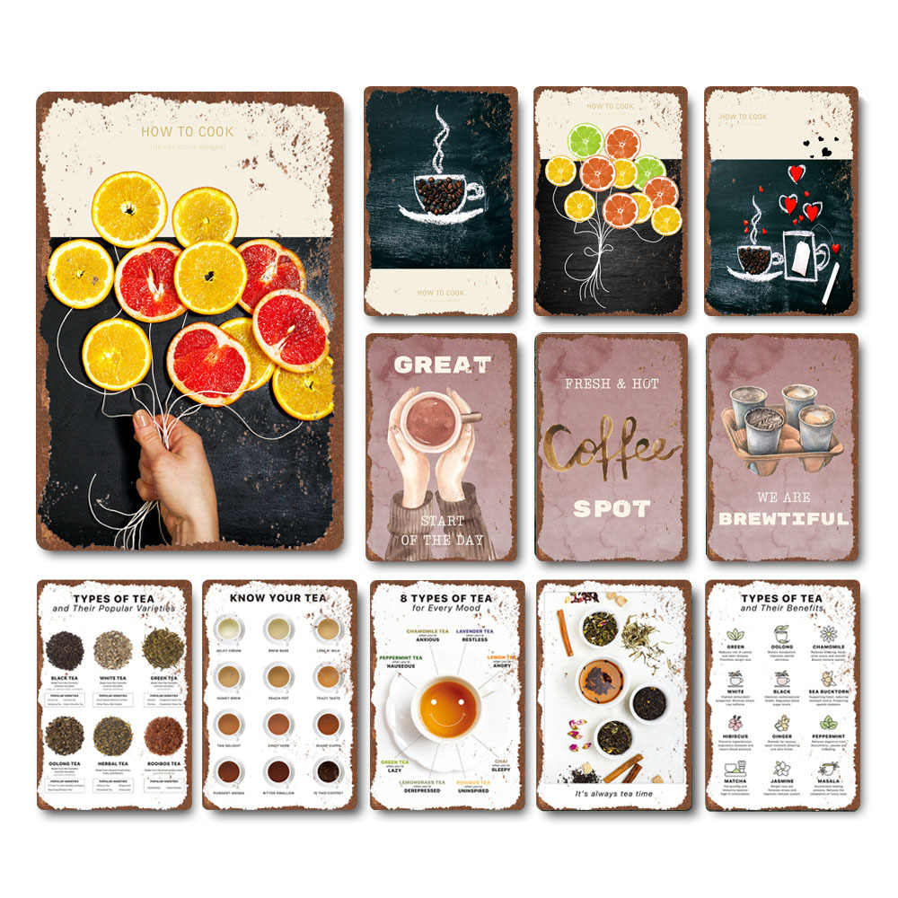 ภาพวาดตกแต่งวัฒนธรรมกาแฟและชา แผ่นเหล็กภาพวาดฝาผนังพื้นหลังห้องชา ภาพวาดแขวนผนังพื้นหลังบาร์ ร้านอาหาร โรงแรม ร้าน KTV ภาพจิตรกรรมฝาผนังร้านบาร์บีคิว