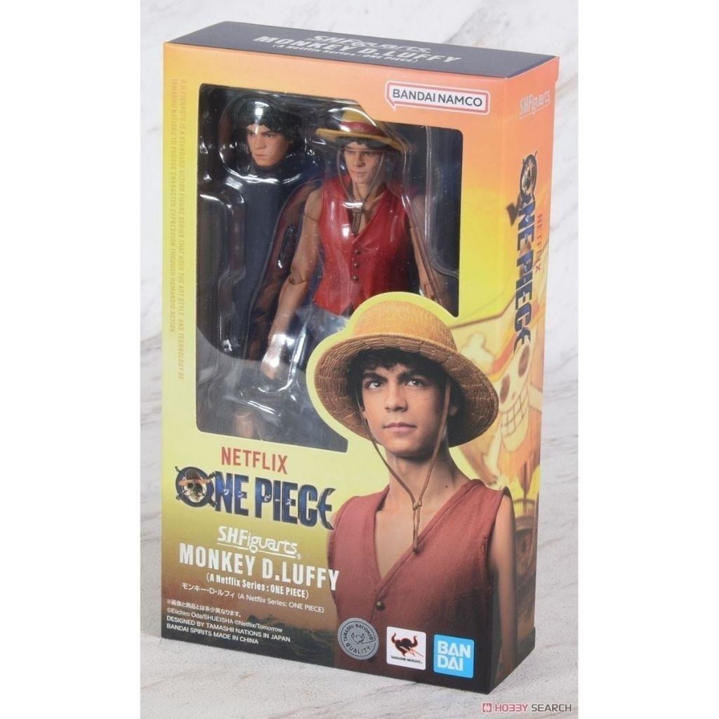 Bandai SHF One Piece Net Flying Live-Action Monkey D Luffy Joint Movable รูปของแท้