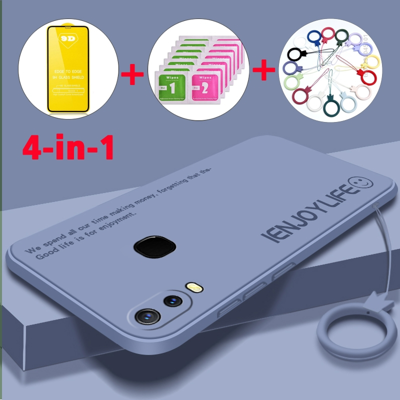เคส 【 กระจกนิรภัยฟรี 】 เคสโทรศัพท ์ VIVO Y11 พร ้ อมเคสนิ ่ มนิรภัยซิลิโคนเหลวป ้ องกันเรียบกันกระแทกฝาครอบกันชนออกแบบใหม ่ YTMZM01